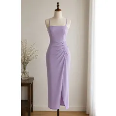 (PASS) Đầm body nhún eo xẻ tà quyến rũ (<45kg)