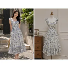 (PASS) Đầm hoa nhí cánh tiên đuôi cá (<47kg)