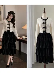 (New) Chân váy nhung xoè tầng (Freesize )