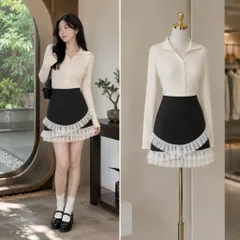 (PASS) Chân váy chữ A phối ren (<45kg)