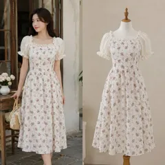 (PASS) Đầm tiểu thư phối ren 2 lớp (<46kg)