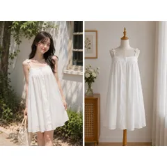 (PASS) Đầm babydoll xuông kèm quần