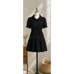 (PASS) Đầm babydoll xoè nhiều tầng cổ sen