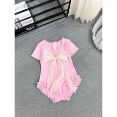 Đồ bơi cho bé, bikini liền thân nơ dài cho bé gái 10-30kg