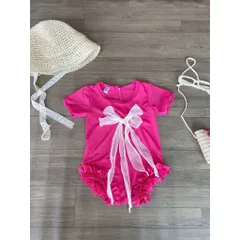 Đồ bơi cho bé, bikini liền thân nơ dài cho bé gái 10-30kg