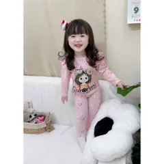 Quần áo thu đông bé gái, set bộ áo len thỏ hoạ tiết cô gái Swonmi cho bé 8-25kg