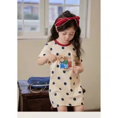 Váy cho bé gái, váy cotton dáng suông hoạ tiết gấu siêu xinh mềm mát cho bé 9-26kg