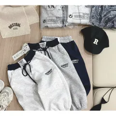Quần dài bé trai, quần nỉ 2 da dáng Bomber thêu chữ HCBBOY cho bé 7-26kg