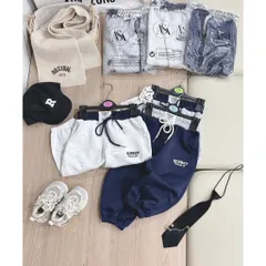 Quần dài bé trai, quần nỉ 2 da dáng Bomber thêu chữ HCBBOY cho bé 7-26kg