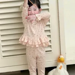Bộ thu đông bé gái, set bộ quần áo dài tay chất thun thông hơi hoạ tiết hoa nhí dễ thương cho bé 9-26kg