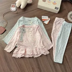 Bộ thu đông bé gái, set bộ quần áo dài tay chất thun thông hơi hoạ tiết hoa nhí dễ thương cho bé 9-26kg
