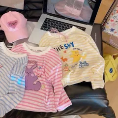 Áo thu dài tay cotton mềm mại kẻ ngang cá tính cho bé gái 9-26kg