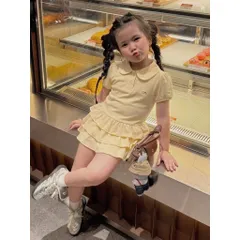 Váy cho bé gái, váy polo cổ sen 2 tầng thanh lịch cho bé gái 9-26kg