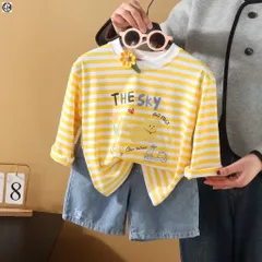 Áo thu dài tay cotton mềm mại kẻ ngang cá tính cho bé gái 9-26kg