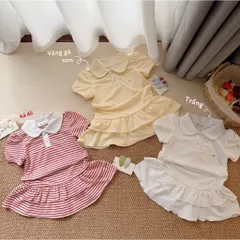 Váy cho bé gái, váy polo cổ sen 2 tầng thanh lịch cho bé gái 9-26kg