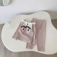 Quần áo thu đông bé gái, set bộ áo len thỏ cổ ren tai thỏ kèm quần cho bé gái 8-22kg