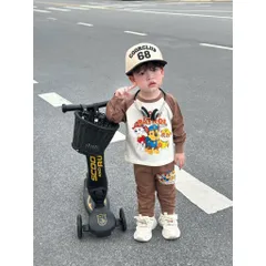 Quần áo thu đông bé trai, set bộ cotton dài tay hoạ tiết Paw Patrol cho bé 8-26kg