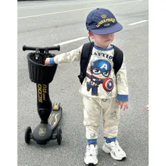 Quần áo thu đông bé trai, set bộ cotton dài tay hoạ tiết American và Iron Man cho bé 8-26kg