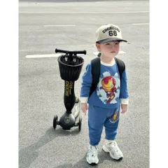 Quần áo thu đông bé trai, set bộ cotton dài tay hoạ tiết American và Iron Man cho bé 8-26kg