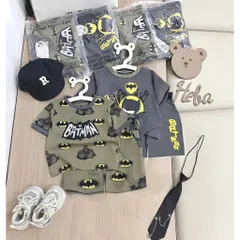 Quần áo bé trai, set bộ quần áo cộc tay chất cotton hoạ tiết Batman cho bé từ 8-26kg