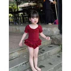 Đồ bơi cho bé, set bộ bikini quần bèo cho bé gái size 10-30kg