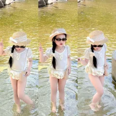 Đồ bơi cho bé, set bộ bikini quần bèo cho bé gái size 10-30kg