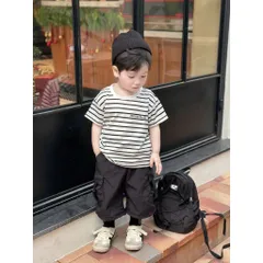 Áo cotton cộc tay cho bé trai và bé gái hoạ tiết Mont-bell siêu yêu size 8-24kg
