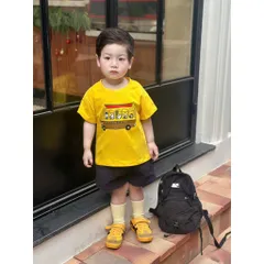 Áo cotton cộc tay cho bé trai và bé gái hoạ tiết Mont-bell siêu yêu size 8-24kg