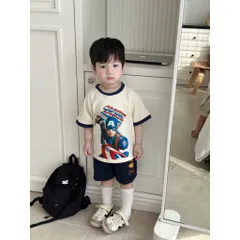 Quần áo bé trai, set bộ cộc tay chất cotton siêu nhân Batman & Captian America cho bé 9-26kg