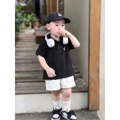 Áo polo bé trai, áo polo 3 màu hoạ tiết hình thêu cho bé 9-24kg
