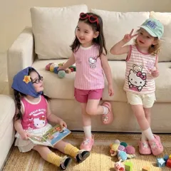 Áo ba lỗ bé gái, áo sát nách Hello Kitty chất cotton cho bé 9-26kg