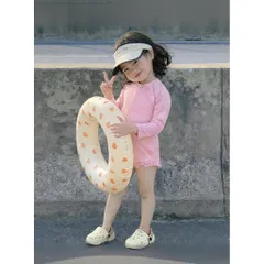 Bikini cho bé gái, set đồ bơi liền thân dài tay chất su dày dặn cho bé 9-26kg