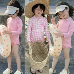 Bikini cho bé gái, set đồ bơi liền thân dài tay chất su dày dặn cho bé 9-26kg