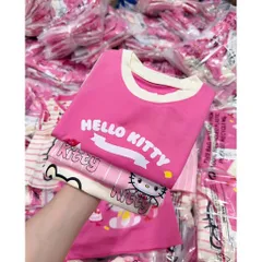 Áo ba lỗ bé gái, áo sát nách Hello Kitty chất cotton cho bé 9-26kg