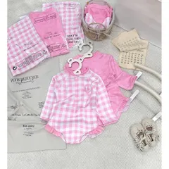 Bikini cho bé gái, set đồ bơi liền thân dài tay chất su dày dặn cho bé 9-26kg