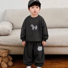 Quần áo thu đông bé trai, set bộ nỉ mềm mại hoạ tiết COW phong cách Hàn Quốc cho bé trai 9-26kg