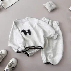 Quần áo thu đông bé trai, set bộ nỉ mềm mại hoạ tiết COW phong cách Hàn Quốc cho bé trai 9-26kg