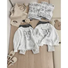 Quần áo thu đông bé gái, Set bộ áo nỉ 2 da phối ren nổi kèm quần legging phong cách Hàn Quốc cho bé 9–26kg