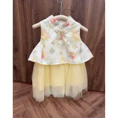 Hàng loại 1- Váy bé gái, set áo gấm hoa nhẹ nhàng kèm chân váy voan tơ phong cách Trung Hoa cho bé 9-26kg