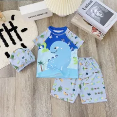 Đồ bơi bé trai, set đồ bơi 3ct: áo, quần và mũ bơi KL cho bé