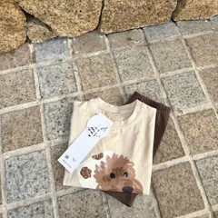 Đồ bộ cotton bé gái, set bộ áo cộc tay hoạ tiết chú chó lông xù lết hợp quần legging đùi cho bé 9-26kg
