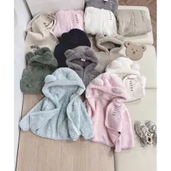 Áo khoác lông tai gấu dày dặn, ấm áp cho bé trai và bé gái 8-20kg