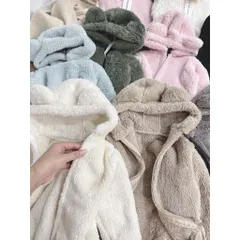 Áo khoác lông tai gấu dày dặn, ấm áp cho bé trai và bé gái 8-20kg