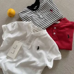 Áo phông bé trai, áo cotton cổ trụ thêu ngựa cho bé 8-24kg