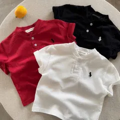 Áo phông bé trai, áo cotton cổ trụ thêu ngựa cho bé 8-24kg