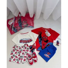Quần áo bé trai, set bộ cộc tay chất cotton hoạ tiết người nhện Amazing cho bé 9-26kg