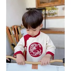 Áo dài cách Tân cho bé, áo dài Long Phụng chất nhung lì cho bé trai size 10-30kg