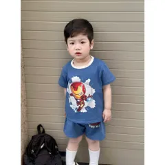 Quần áo bé trai, set bộ cộc tay chất cotton siêu nhân người sắt và đội trưởng Mỹ cho bé 9-26kg