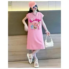 Váy bé gái, váy cotton sát nách dáng suông họa tiết Baby Three cho bé 10-35kg
