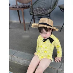 Bikini cho bé gái, set đồ bơi liền thân dài tay hoạ tiết hoa và gà con chất su dày dặn cho bé 9-26kg
